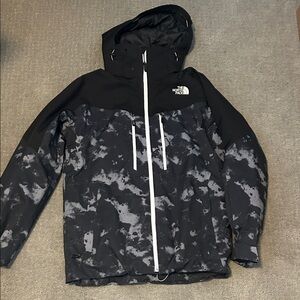 The North Face Men's Black and White Camouflage Jacket